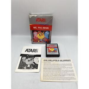 Ms. Pac-Man (Atari 2600, 1988) Game, Box & Manual - CIB CX 2675